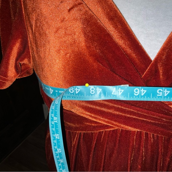 Orange Velvet SHEIN Dress 1x! - Picture 3 of 9